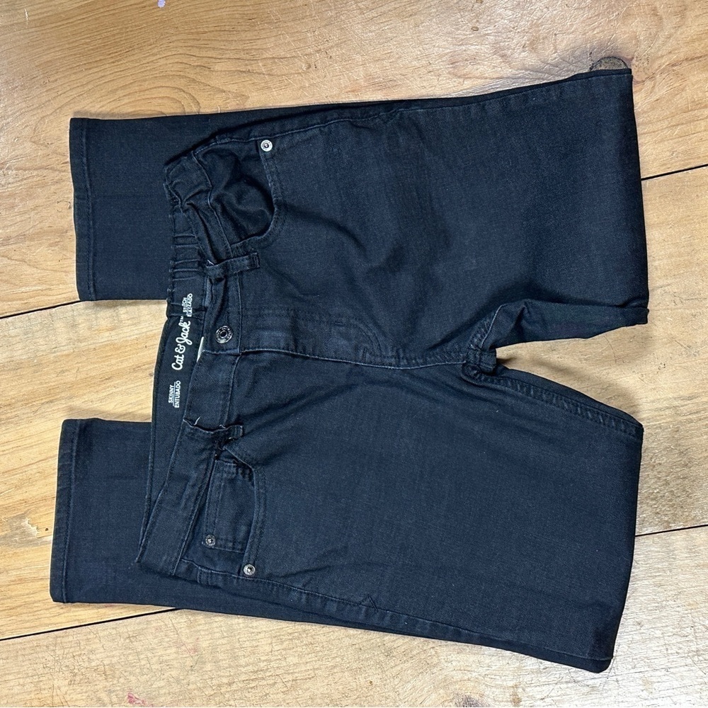 Cat and jack stretchy  black skinny jeans adjustable waist, size 16, EUC!